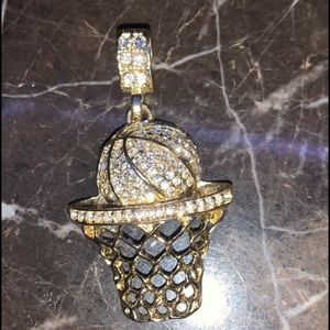 Golden Basketball Charm Pendant
